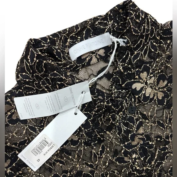 Anne Fontaine NWT Intricate Romantic Sheer Lace Blouse, Sz 40 (6-8) - Picture 3 of 8